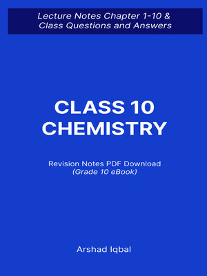 cover image of Class 10 Chemistry Quiz Questions and Answers PDF | 1oth Grade Chemistry eBook PDF Download